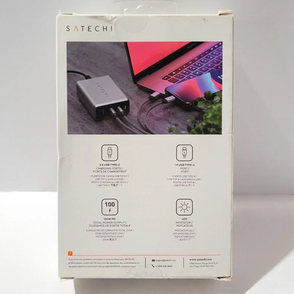 COPY - Satechi 100W 3-Port USB Type-C and Type-A PD Compact GaN Charger #ST-TC1…